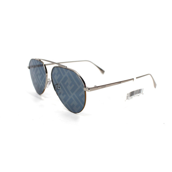 Fendi Travel Ruthenium Colored Sunglasses NEW FF Zucca Logo Pilot Aviator Silver - Picture 1 of 7